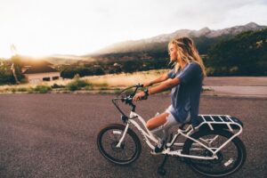 Girl riding on a E-Bike City of Hailey