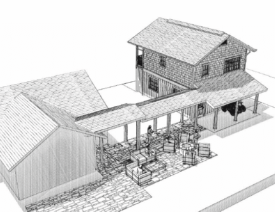 A sketch map of a house with peoples