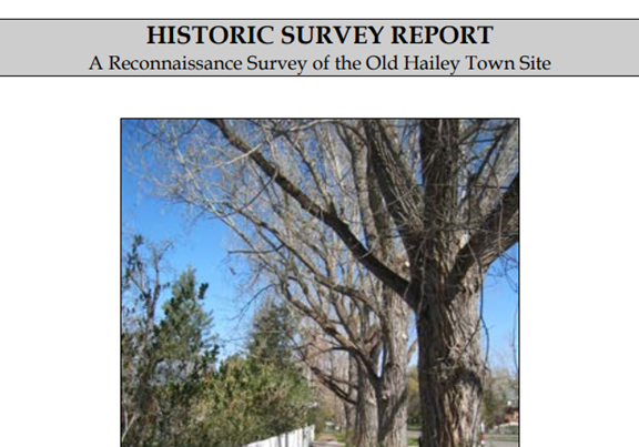 Historic Survey Report | City of Hailey, ID